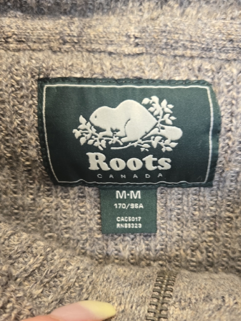Roots Men's Zip-Up Hooded Sweater in Taupe Brown - Picture 2 of 5